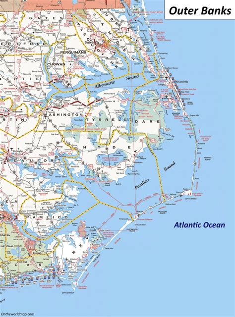Map of Outer Banks, North Carolina